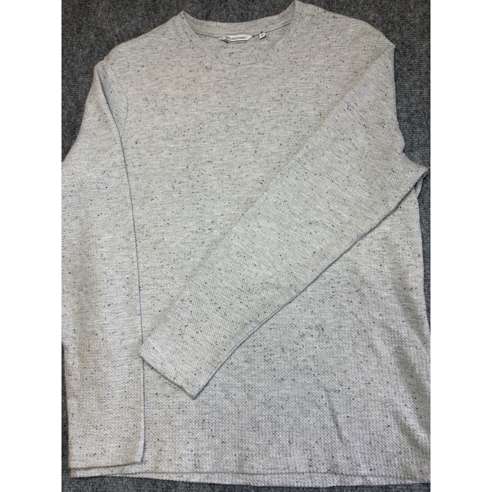 English Laundry Mens M Gray Speckled Thermal Long Sleeve Waffle Knit Shirt